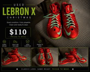 Lebron 10’s Christmas (pickup Only) (size 11)