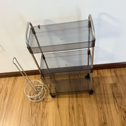 potrochi 3 Tier Acrylic Storage Rolling Cart Clear Bathroom Cart Organizer, Transparency Laundry Room Organization Mobile Shelving Unit Multifunction 