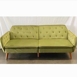 Memory Foam Futon & Couch, Green Velvet *Free Delivery* 