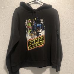 Star Wars Hoodie Men 2XL Black Pullover Sweater Sweatshirt Empire Strikes Back