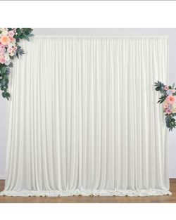 10ft x 10 ft  ivory backdrop panels new  2 pcs 5x10 party birthday decor