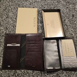 ROLFS American Classic Brown Cowhide Leather Mens Flip Money Fold Wallet New