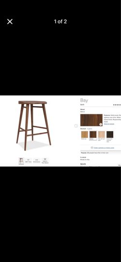 2 Room & Board Walnut stools - Bay Counter Stool- retails $649 each