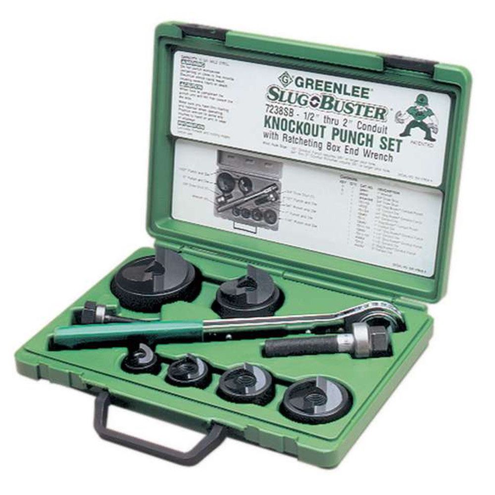 Greenlee 7238SB Knockout Kit with Ratchet and SlugBuster 1/2" to 2"