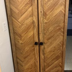 Sauder Cannery Bridge Engineered Wood Storage Cabinet in Sindoori Mango/Natural