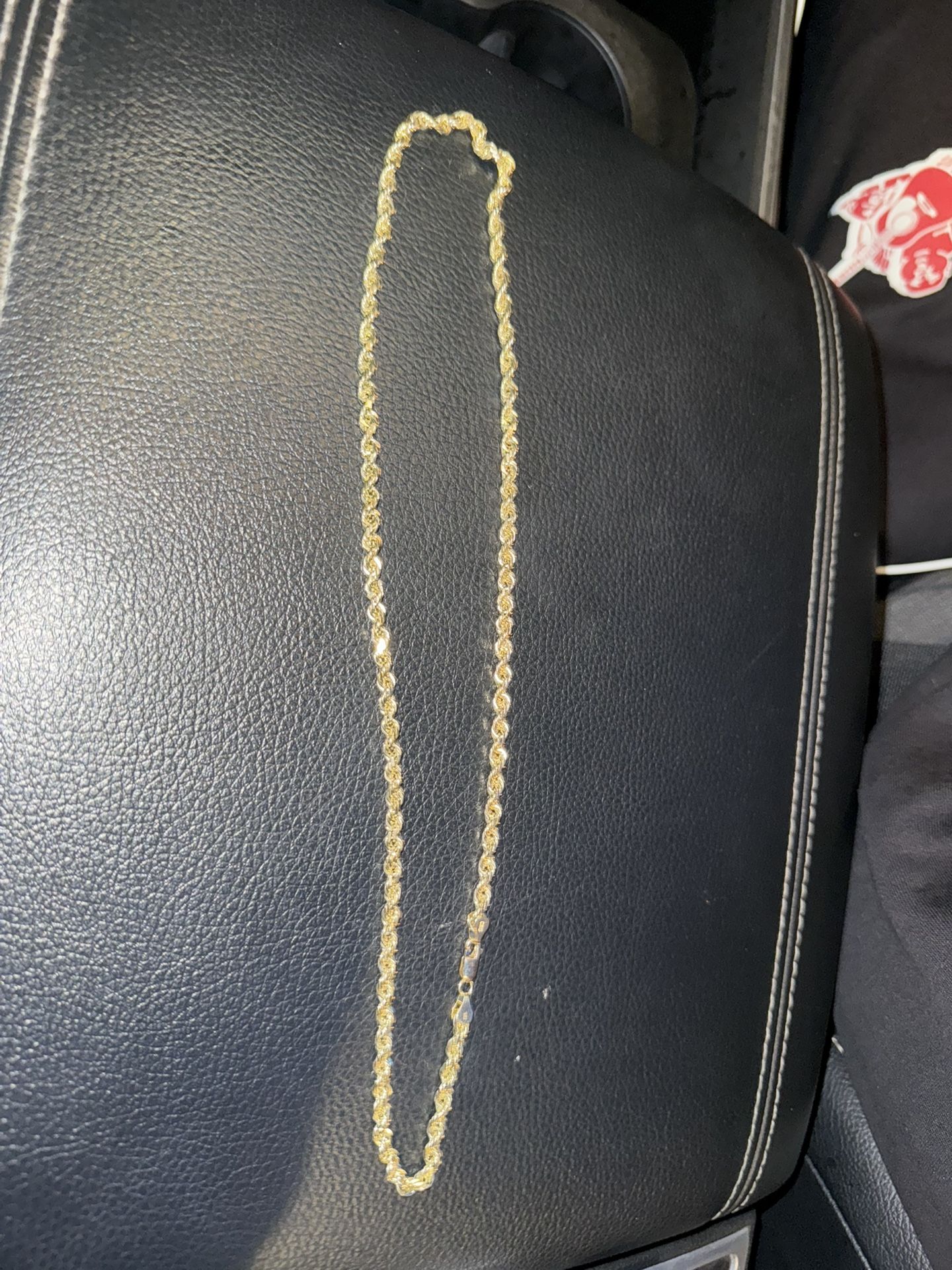 24inch Long Rope Chain 14k Gold