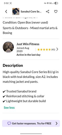 Sanabul core series BJJ gi