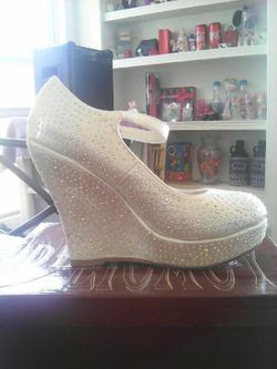 Beautiful wedge silver shoes