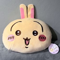 New Chiikawa 15.7” in Usagi Mocchill Face Head Plush Cushion Pillow doll toy