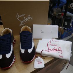 Christian Louboutin Mens Loubishark Flat VV/Suede/MS Version Multi Size 43.5. new 