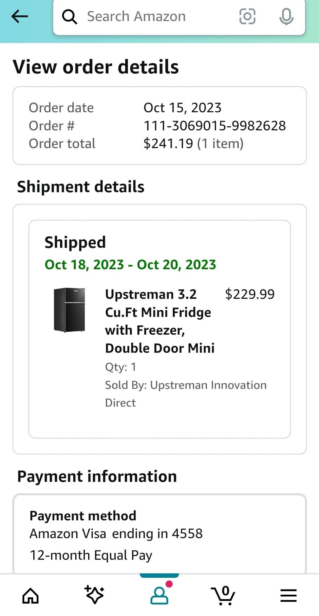 New Mini Fridge With Freezer