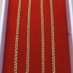 Cadenas de tejido chino de 14k Oro laminado / 14k Gold filled Tejido chino link chains
