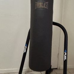 100lb punching bag + stand + gloves