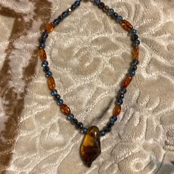 Amber Pendant Necklace