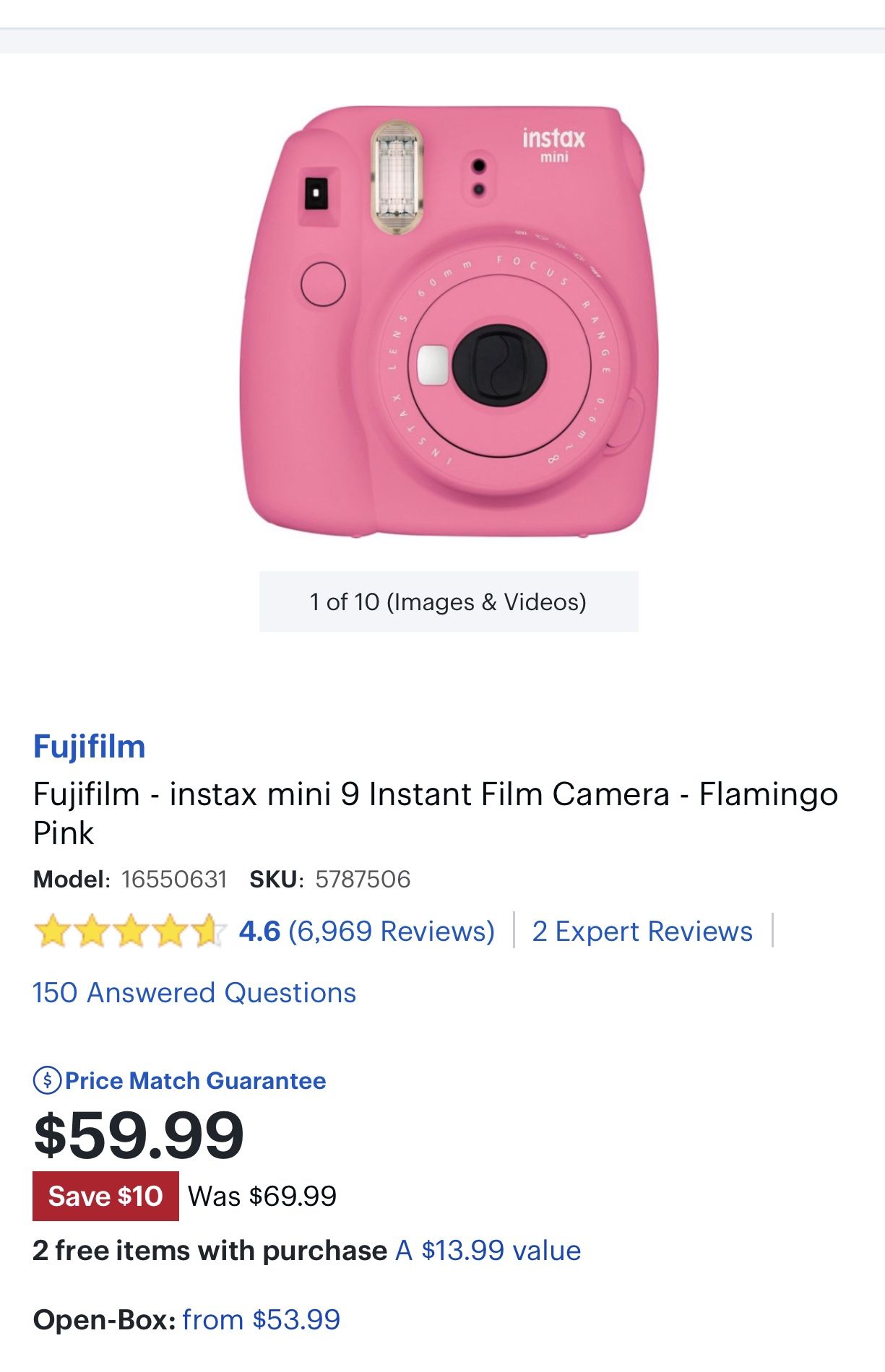 Instax mini 9 instant film camera