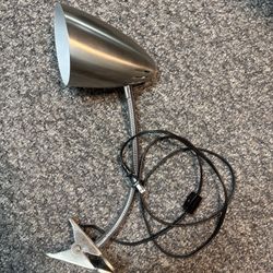 Silver Clip-On Desk Lamp