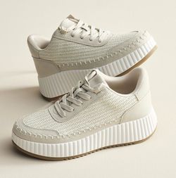 NEW Women’s Beige Knit Platform Sneakers Size 8 & Size 8.5
