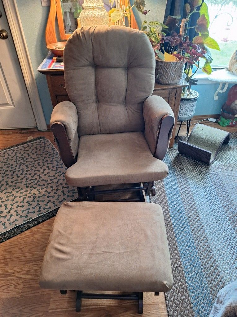 Glider Rocker With Footstool