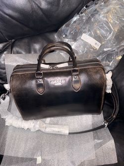 Coach Black Leather Satchel Handbag loved Leather Rowan handbag