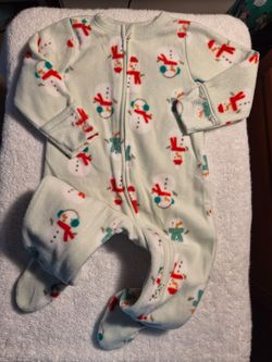 Carter's, Baby Boy or Girl, Santa, Fleece, Footed Sleeper, 6-9 Mo