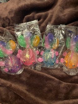 4 piece set of sugar gold fish Squishy Fidget toys