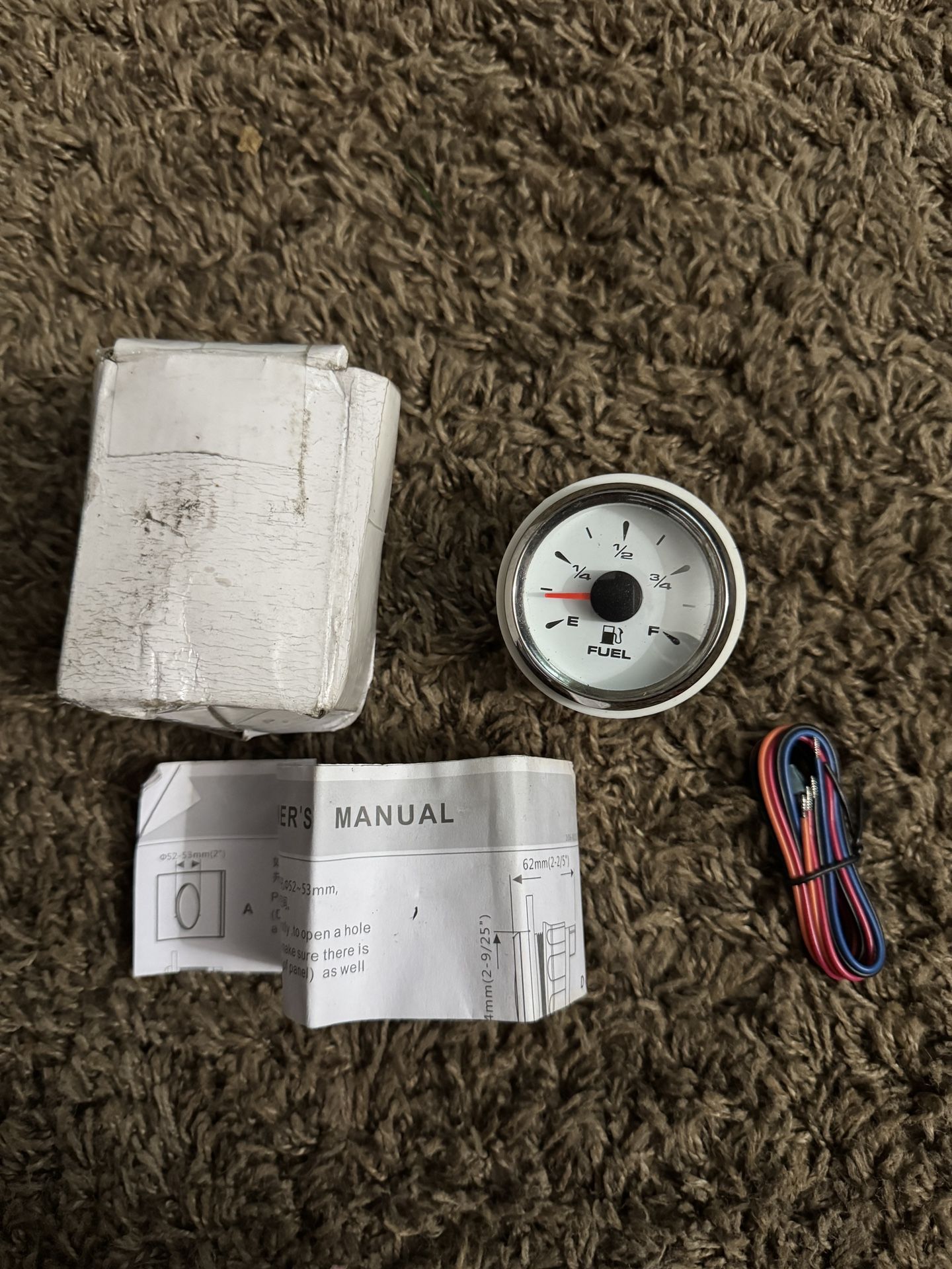 100TECH Marine Fuel Gauge Boat Gauge Fuel Gauge Aftermarket Fuel Level Gauge Marine Automotive Replacement Gauge 240-33ohm 0-190ohm 240-30ohm 0-180ohm