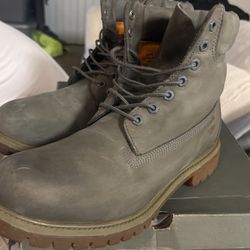 Size 12 Timberland Boots 6” Premium Grey 