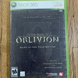 The Elder Scrolls IV Oblivion Game Of The Year Edition Xbox 360 Game Case Manual