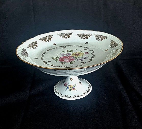 Vintage Porcelain Floral Cake Stand