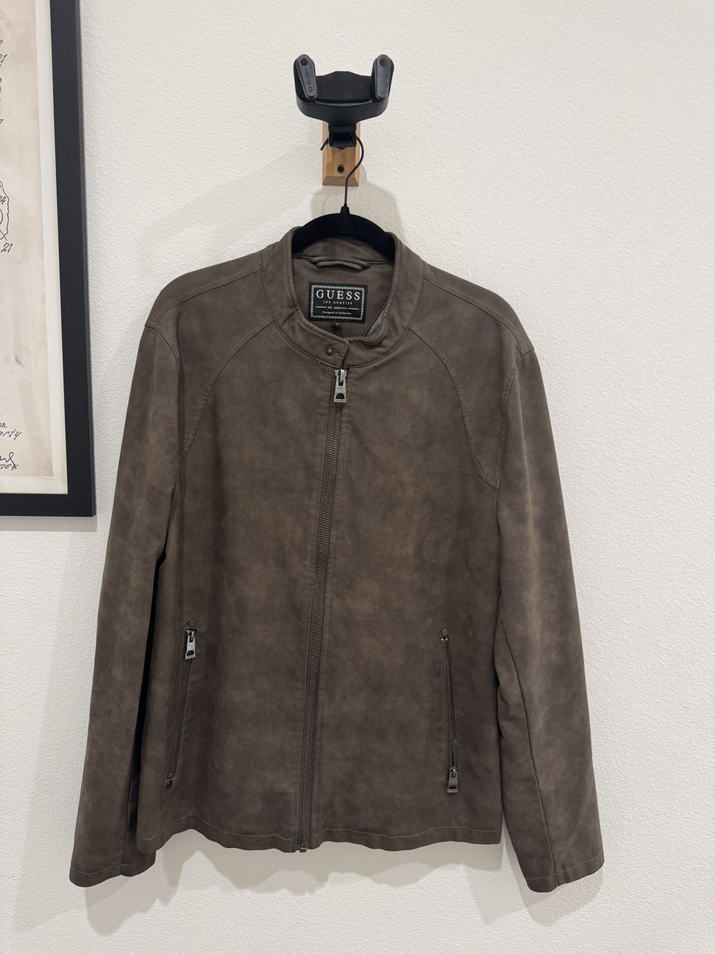 GUESS Men’s Faux Suede Jacket – Size Large