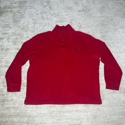 Red Polo Ralph Lauren quarter zip sweatshirt men's size 2XL 