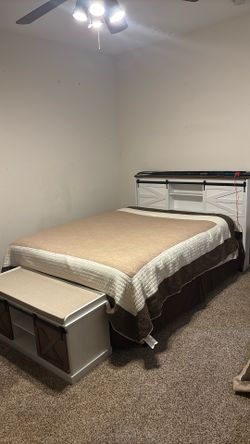 Queen Bed Headboard and Bench