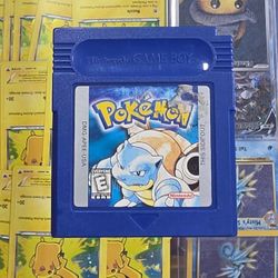 Pokémon Blue Version Game Boy Cartridge New Battery