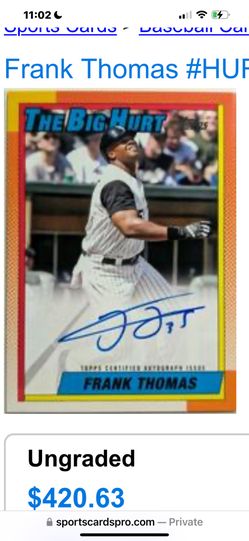 2025 Topps  Frank Thomas  On Card Autograph Card ! 