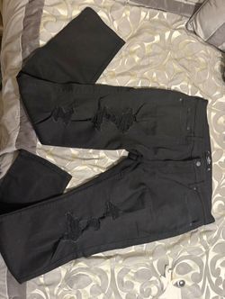 Woman Hollister Black Distress Skinny Jeans W36L32