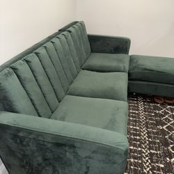 Small Green Velvet Couch 