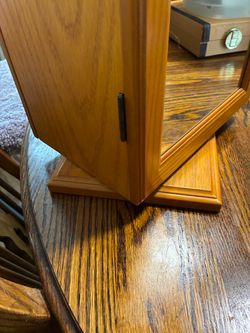 Jewelry Wood Cabinet with 2 sides of Mirrors and Base