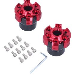2Pcs Motorcycle Fork Frame Sliders, CNC Aluminium Alloy Crash Protection Motorcycle Falling Protector Universal for Motorcycles Bikes(Red)
