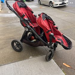 Red Double Stroller