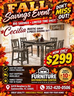 Cecilia dining room 5 piece set ONLY $299!!