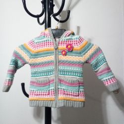 Bopster & Mimi fleece knit hooded sweater coat jacket fleece