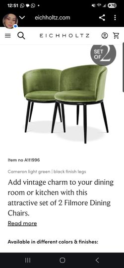 Eichholtz dining chair 'filmore' 