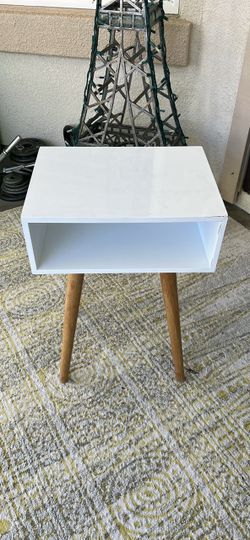 Mid-Century Modern White Side Table