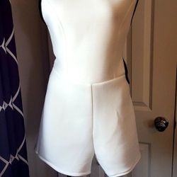 BCBGGeneration Romper Color: White Size: 8/Large