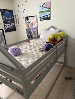 Grey bunk bed