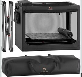 Noah & Paw Collapsible Dog Crate 42 Inch, XXL Dog Crate for XXL, XL, Large Breeds, Travel Kennel for Car, Includes Pet Mat for Pet Cage, 2 Storage Poc