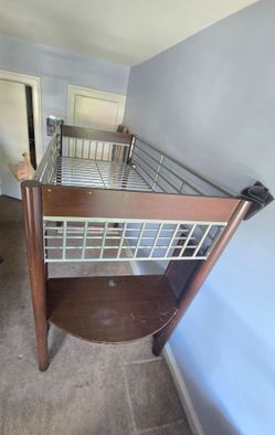 Twin size loft bed with desk