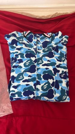 Bape blue zip up hoodie