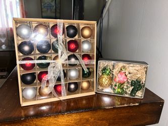 Mini assorted glass ball ornaments along with Pier1 glass ornaments