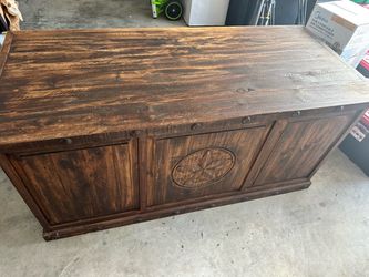 Rustic Wood desk with Star Carving